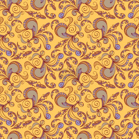 Illustration for Seamless pattern with abstract floral elements - Royalty Free Image