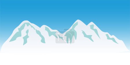 Téléchargez les illustrations : Pic de montagne vectoriel sur fond bleu - en licence libre de droit