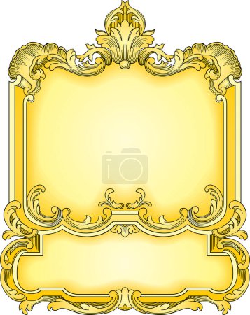 Ilustración de Estilo barroco dorado aislado sobre fondo blanco - Imagen libre de derechos