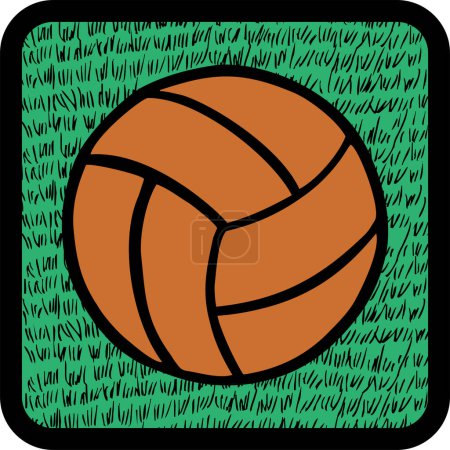 Illustration for Cartoon doodle hand-drawn volleyball - Royalty Free Image