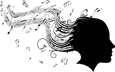 Téléchargez les illustrations : Illustration vectorielle de notes de musique - en licence libre de droit