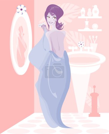 Illustration for Girl in a bath - Royalty Free Image