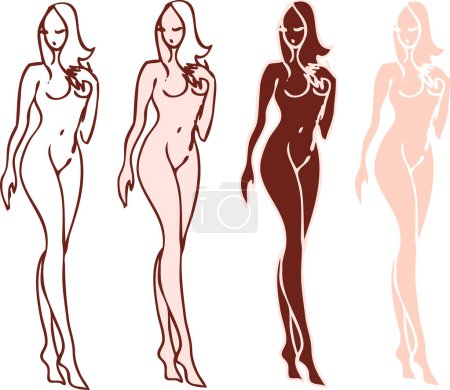 Téléchargez les illustrations : Illustration vectorielle du corps féminin - en licence libre de droit