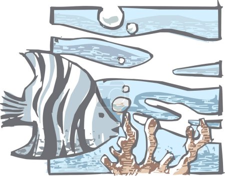Ilustración de Peces bajo el agua, ilustración vectorial - Imagen libre de derechos