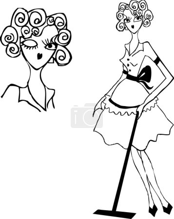 Illustration for Fashion girl with a flower. - Royalty Free Image