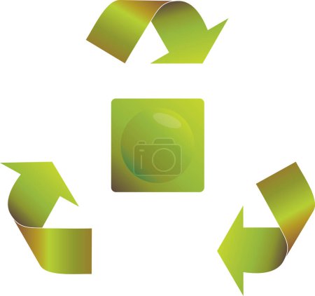 Illustration for Recycling arrows with a round button - Royalty Free Image