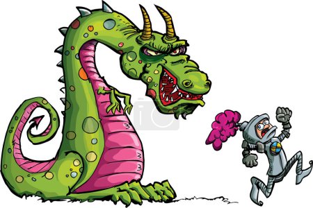Ilustración de Dragón de dibujos animados y monstruo - Imagen libre de derechos