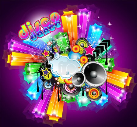 Ilustración de Vector ilustración con un póster de fiesta disco - Imagen libre de derechos