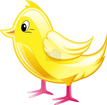 Illustration for Yellow chick with egg - Royalty Free Image