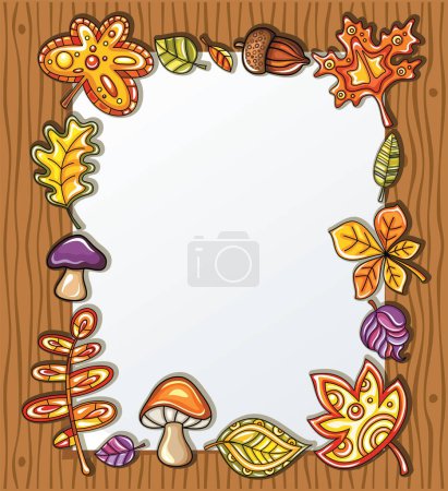 Illustration for Autumn background with mushrooms and mushrooms. - Royalty Free Image