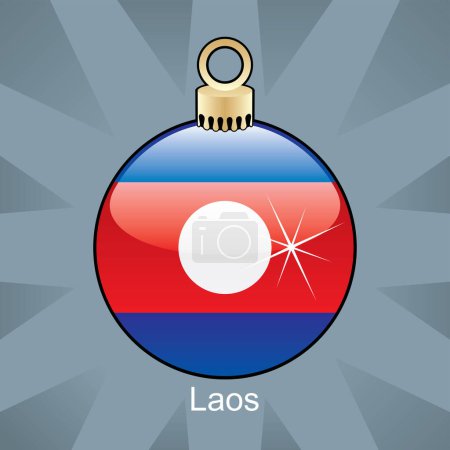 Ilustración de Bola de Navidad con la bandera de laos - Imagen libre de derechos
