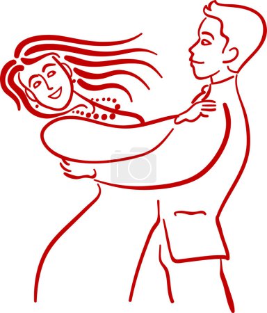 Illustration for Man dancing, vector illustration. - Royalty Free Image