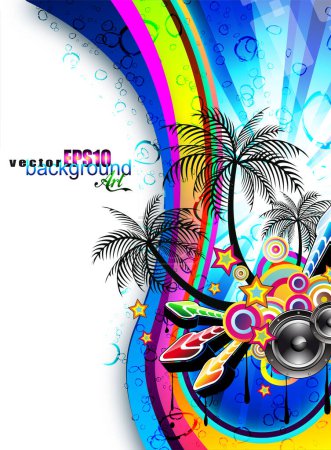 Illustration for Vector illustration with a disco party poster - Royalty Free Image