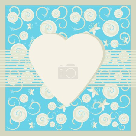 Illustration for Vector valentine 's day background with hearts and swirly - Royalty Free Image