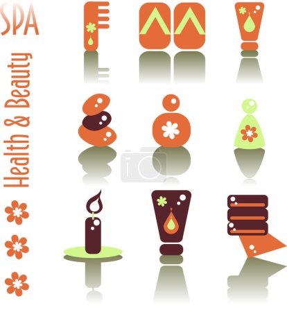 Illustration for Spa set icons in vector format. - Royalty Free Image