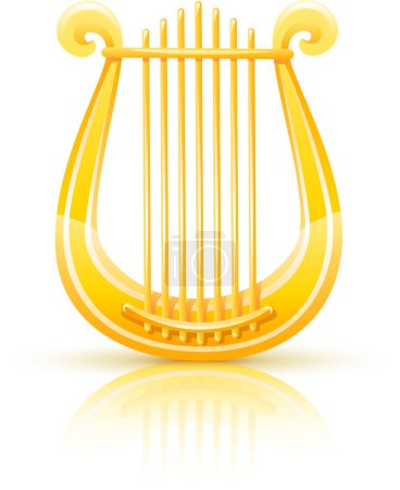Illustration for Golden harp isolated. vector illustration. - Royalty Free Image