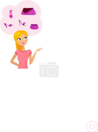 Ilustración de Ilustración vectorial de las mujeres con burbujas del habla, diseño simple vector - Imagen libre de derechos