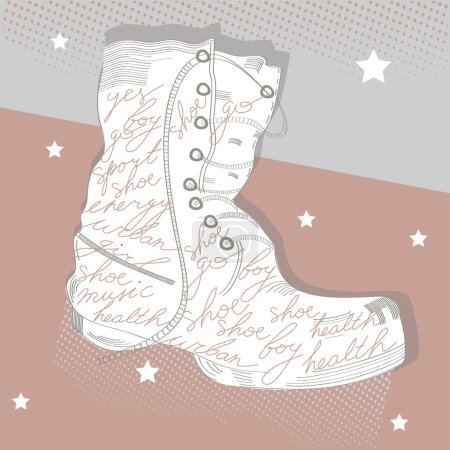 Illustration for Background with boots, vector illustration simple design - Royalty Free Image