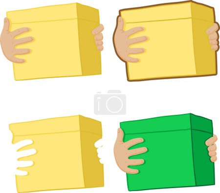 Illustration for Box with cartoon, vector illustration - Royalty Free Image