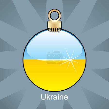 Téléchargez les illustrations : Boule de Noël faite à partir du drapeau de l'ukraine. - en licence libre de droit