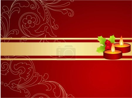 Illustration for Christmas gift box with red ribbon - Royalty Free Image