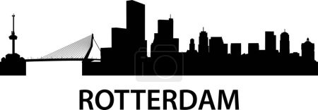Téléchargez les illustrations : Amsterdam skyline, silhouette de la ville - en licence libre de droit