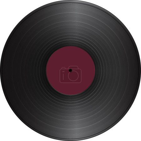 Ilustración de Registro con disco de vinilo rojo - Imagen libre de derechos