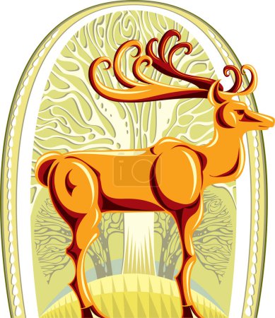 Illustration for Deer with a crown - Royalty Free Image