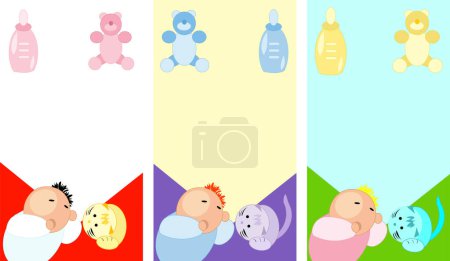Illustration for Baby toys, cards set, vector illustration - Royalty Free Image