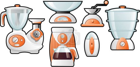 Illustration for Set of kitchen utensils. vector - Royalty Free Image