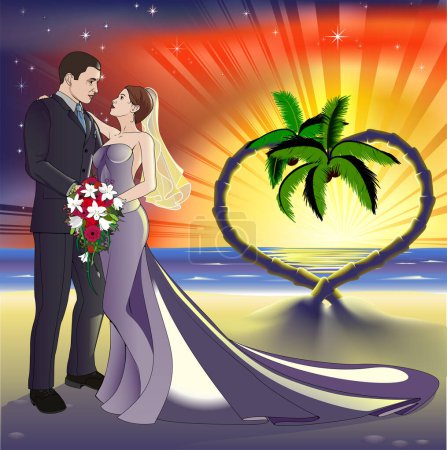 Téléchargez les illustrations : Illustration du couple de mariage - en licence libre de droit