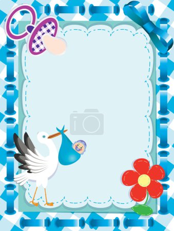 Illustration for Baby card with frame - Royalty Free Image