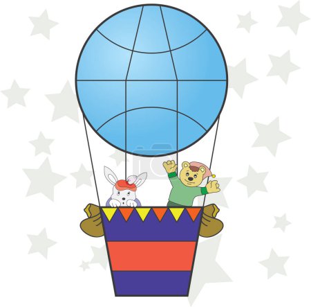 Illustration for Cute balloon and hot air hot balloon - Royalty Free Image
