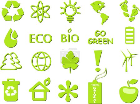 Illustration for Set of eco icons. vector illustration - Royalty Free Image
