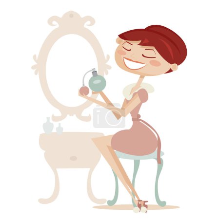 Illustration for Woman with a mirror - Royalty Free Image