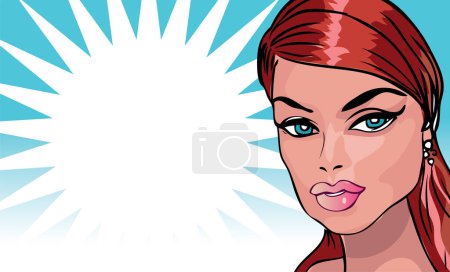 Illustration for Pop art woman, vector simple design - Royalty Free Image