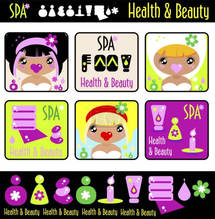 Illustration for Vector set of spa and beauty - Royalty Free Image