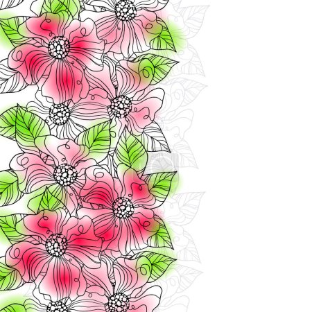 Illustration for Vector seamless pattern of flowers. floral texture - Royalty Free Image