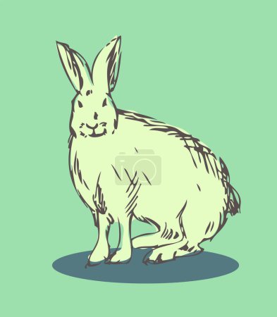 Téléchargez les illustrations : Croquis de lapin, dessiné à la main, illustration - en licence libre de droit
