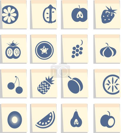 Téléchargez les illustrations : Jeu de 9 icônes simples capables. peut être utilisé comme baies, cerises, pommes et plus - en licence libre de droit