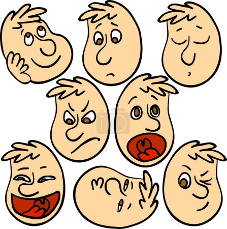Illustration for Vector set of cartoon eggs - Royalty Free Image