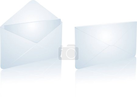 Téléchargez les illustrations : Enveloppe blanche vierge isolée sur fond blanc - en licence libre de droit