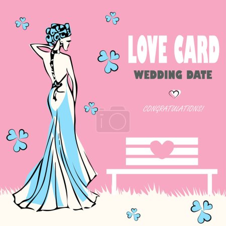 Illustration for Wedding card. vector illustration - Royalty Free Image