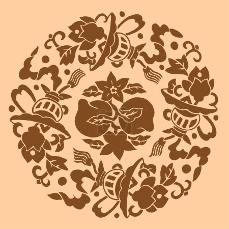 Illustration for Vector set of floral patterns, design element. floral collection for invitations, greeting cards, posters, web, print. vintage design. - Royalty Free Image