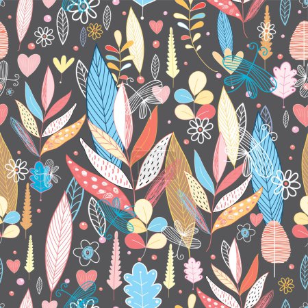 Illustration for Beautiful decorative floral background, vector illustration - Royalty Free Image
