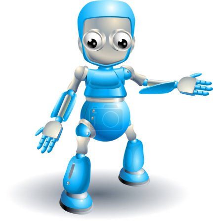 Téléchargez les illustrations : 3 d rendu d'un robot androïde, illustration vectorielle - en licence libre de droit