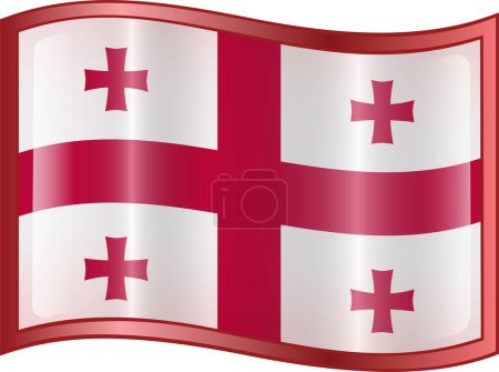 Ilustración de Bandera de georgia ondeando fondo blanco aislado - Imagen libre de derechos