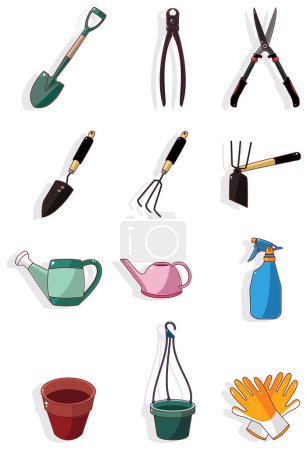 Illustration for Garden tools icons set, vector illustration - Royalty Free Image