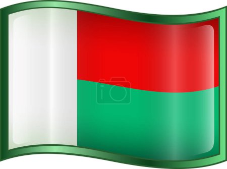 Ilustración de Bandera de madagascar sobre fondo blanco - Imagen libre de derechos