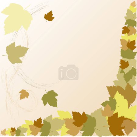 Illustration for Autumn leaves background with place for text - Royalty Free Image